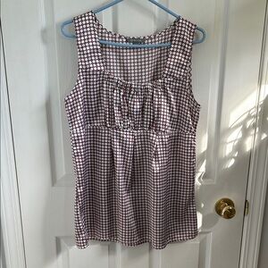 Dalia Geometric Pattern Tank Top - Black and White